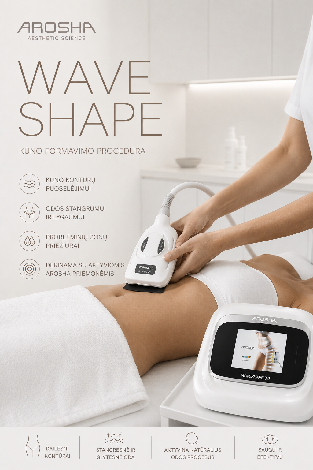 AROSHA WAVE SHAPE – kūno formavimo procedūra