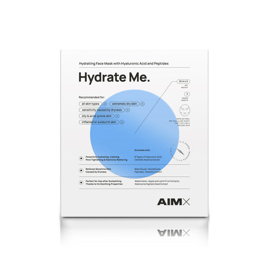 Greito poveikio giliai drėkinanti lakštinė veido kaukė su peptidais AIMX „Hydrate Me“ 5vnt.