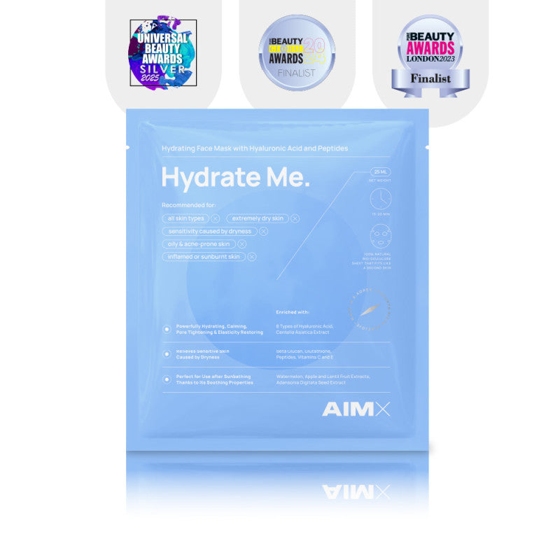 Greito poveikio giliai drėkinanti lakštinė veido kaukė su peptidais AIMX „Hydrate Me“ 5vnt.