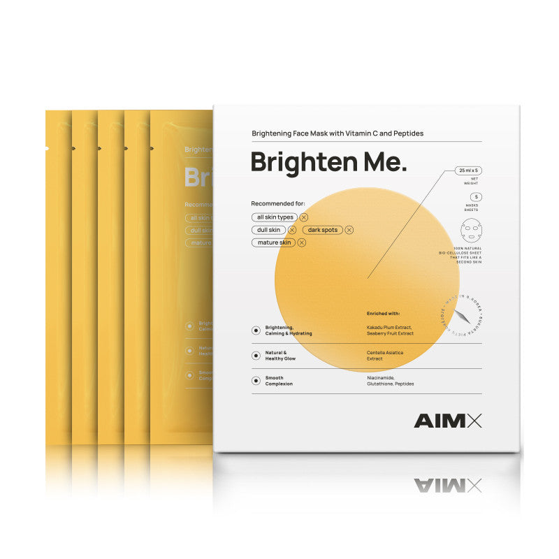 Greito poveikio skaistinanti lakštinė veido kaukė su vitaminu C, AIMX „Brighten Me“ 5vnt.