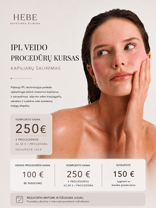 IPL kapiliarų šalinimas – 4 procedūrų kursas