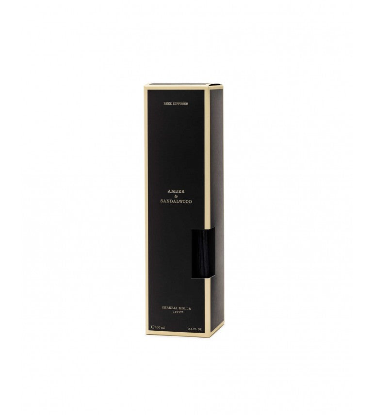CERERIA MOLLA namų kvapas su lazdelėmis „Amber & Sandalwood“ 100 ml.